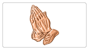 532 DSC700 516 WT CP Praying Hands White Copper